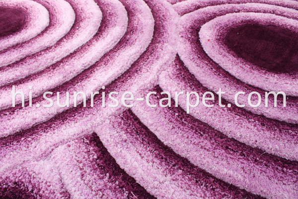Microfiber Shaggy 3D Rug Purple Color